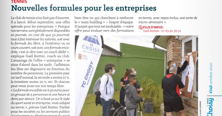 Offres Tennis Entreprises